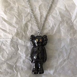 Kaws Bearbrick figure necklace black